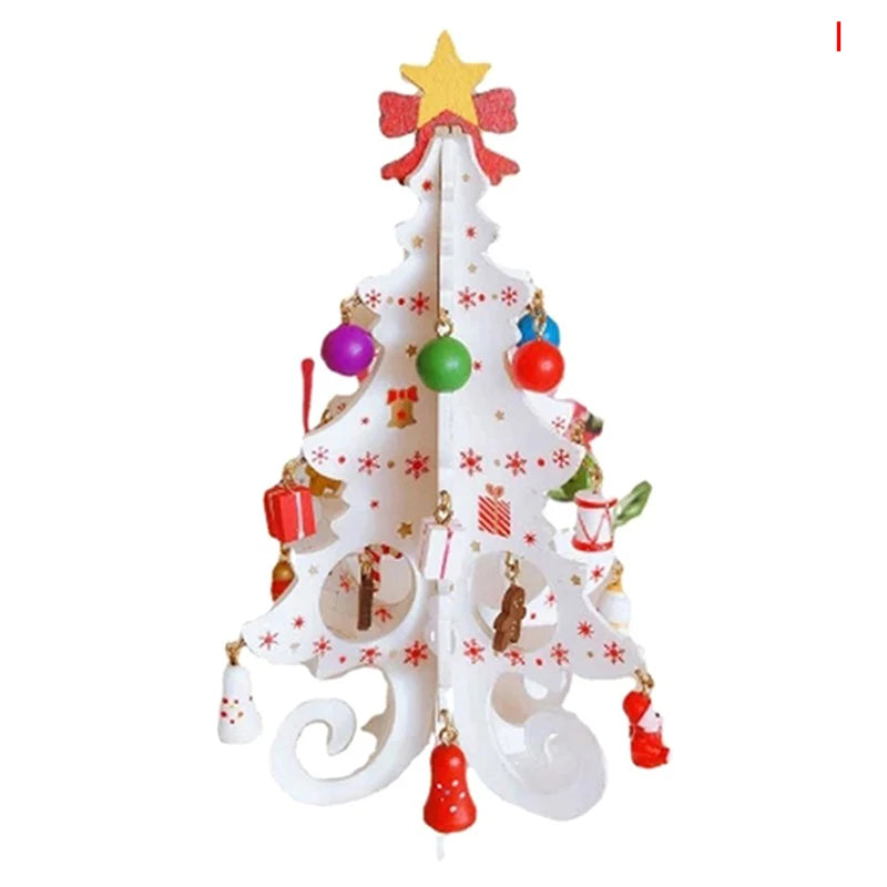 Handmade DIY Stereo Wooden Christmas Tree Xmas Tree Children's Layout Christmas Decorations