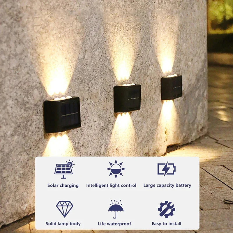 Solar Light Outdoor Lighting Waterproof Solar Wall Light for Courtyard Street Landscape Garden Decoration