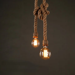 Rope Pendant Light Industrial Hanging Lamps Creative Loft Home Decor