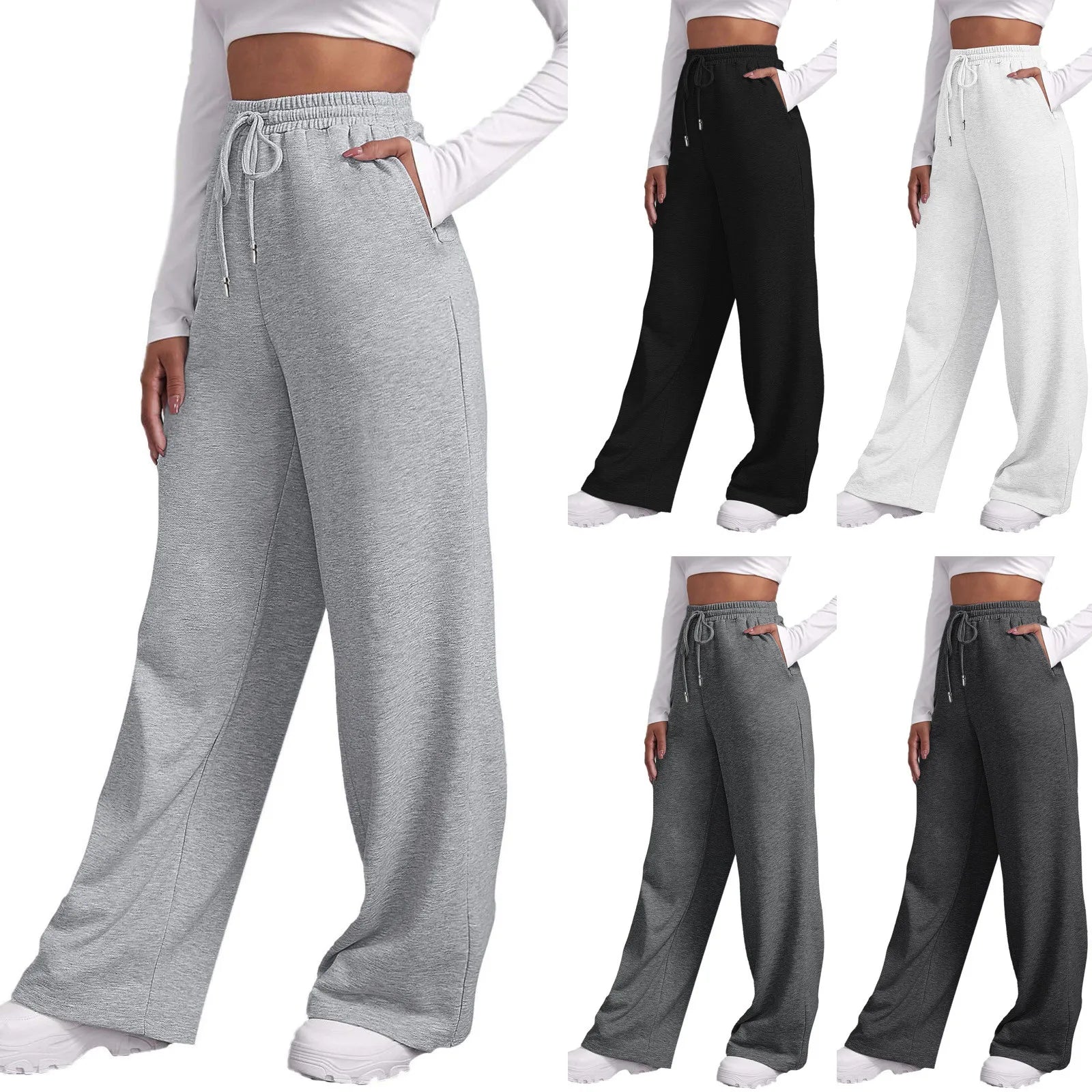 High Waist Women Wide Leg Pants