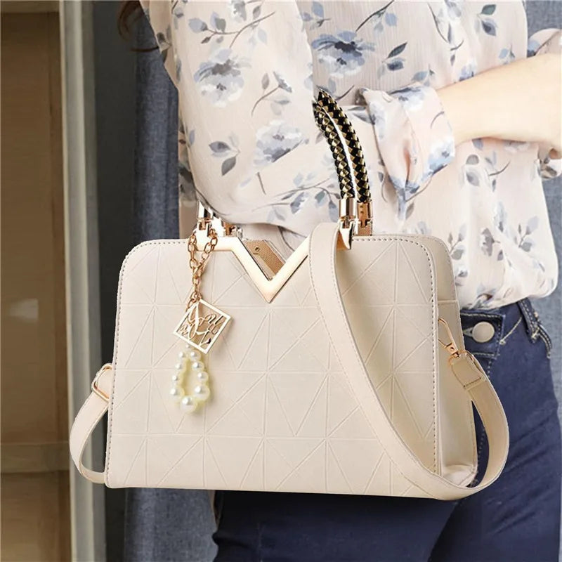 Women Handbag Patchwork Shoulder Messenger Office Work PU Leather Female Bag