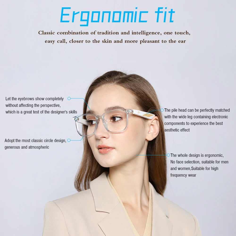 Smart Glasses Wireless Bluetooth Hands-Free Calling Music Headphones With Microphone