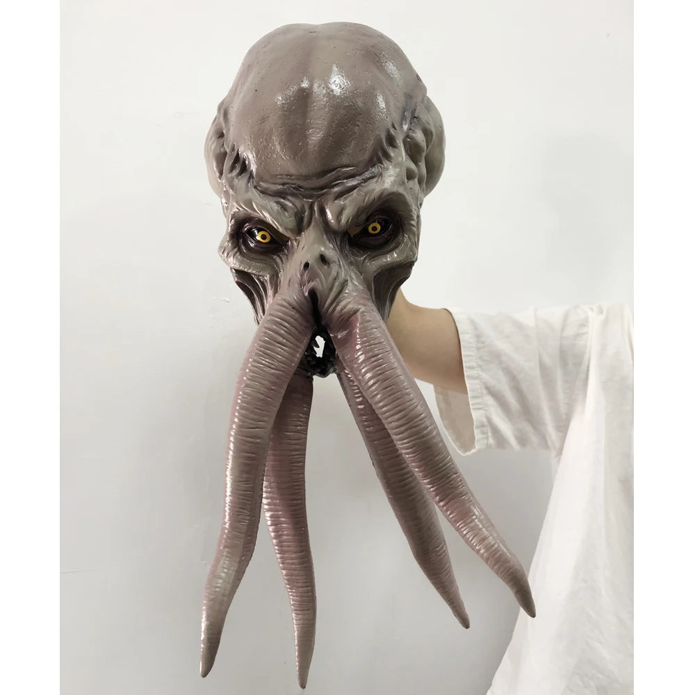 Game Lallathin Mind Flayer Squidgy Mask Cosplay Animal Octopuses Monster Latex Helmet Halloween Party Costume Props