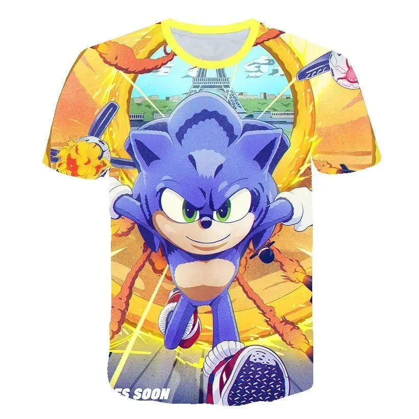 T-shirtChildren's Clothes Sonic 3D for Kids Boys and Girls Cartoon Printing Animation Cosplay Clothing Accessories