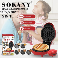 Waffle Maker Pizza Machine Electric Mini Non Stick Heart Egg Bubble Cake Bread Toaste