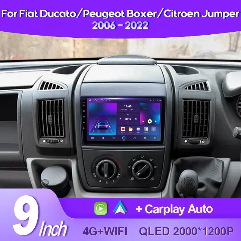 QSZN For Fiat Ducato Peugeot Boxer Citroen Jumper 2006 -2022 2K QLED Android 13 Car Radio Multimedia Video Player GPS CarPlay 4G