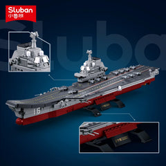 Hot Sluban Blocks Military Series Maritime Aircraft Carrier Model Building Blocks