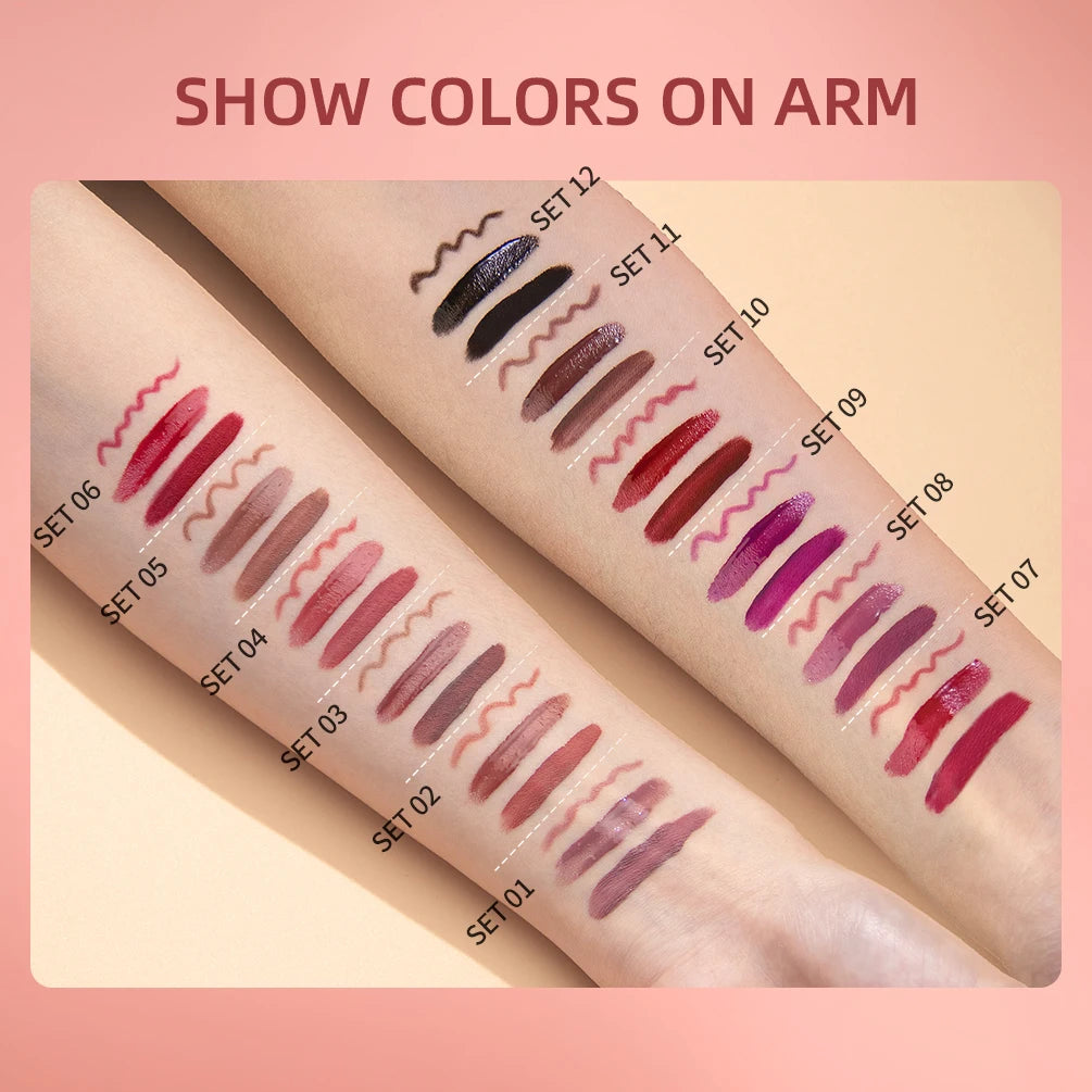 Matte Liquid Lipstick+Lip Liner Set