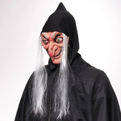 Halloween Witch Mask Cosplay Scary Ghost Face Sorceress Old Nana Grandma Latex Helmet Dress Up Party Costume Props