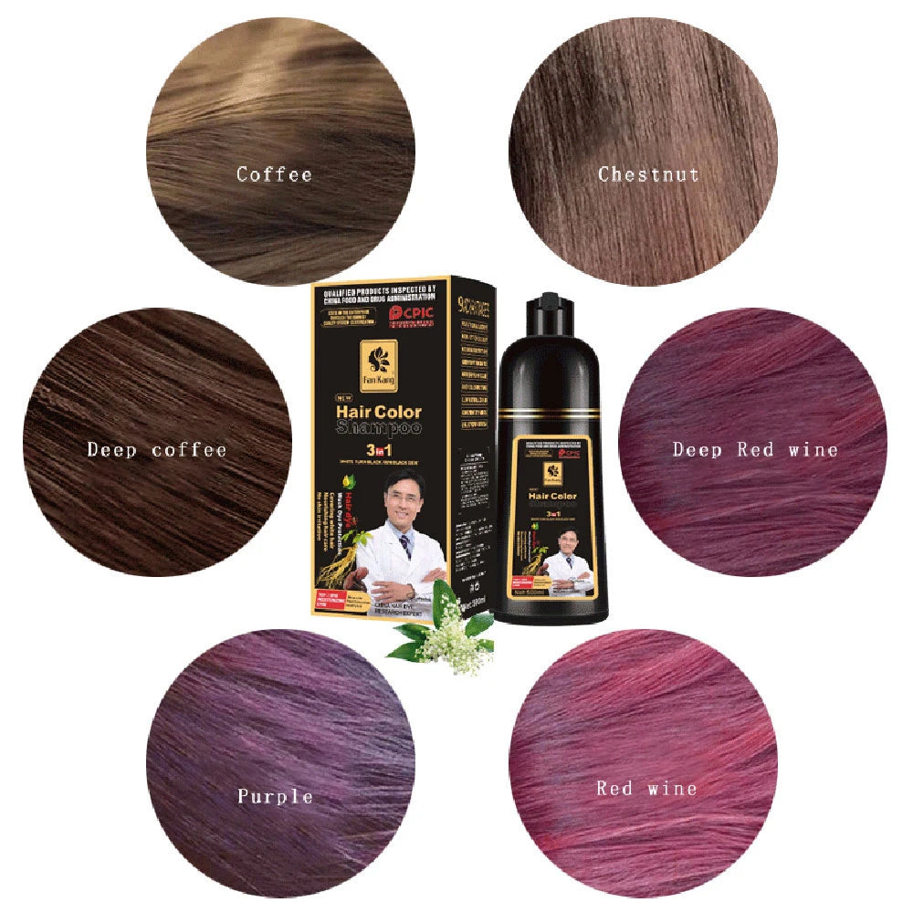 500ml Essence Black Hair Dye Shampoo Covering Hair Permanent Hair Color