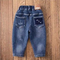 Children Winter Jeans Pants With Velvet Kids Thick Warm Denim Trousers Fleece For Teen Boys 3-14 Years Clothes