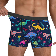 Cute Dinosaur Print Underwear Colorful Animal Pouch Hot Boxer Shorts Printed Boxer Brief Funny Males Panties Plus Size