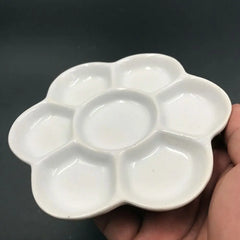 Traditional Ceramic Paint Palette Tray White 6/7 Grid Porcelain Palette 3 Size Portable Plum Blossom Paint Plate Art Supplies