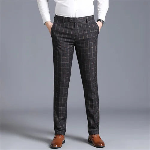 Autumn New Solid Business Casual Suit Pants Men Clothing Simple All Match Formal Wear Office Trousers Straight Men Pants 29-38