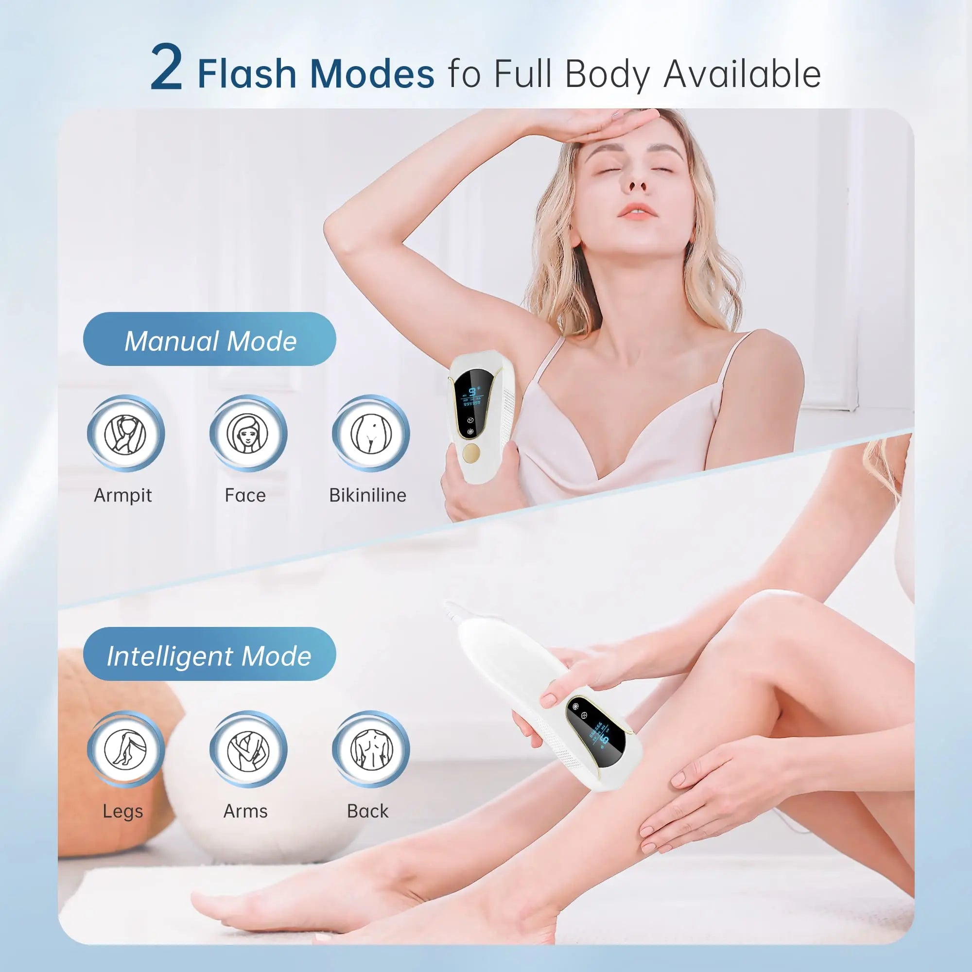 Aopvui 3-in-1 Functions HR/SC/RA Laser Hair Removal Device