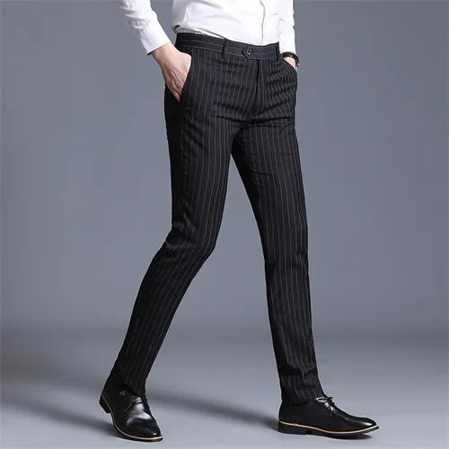 Autumn New Solid Business Casual Suit Pants Men Clothing Simple All Match Formal Wear Office Trousers Straight Men Pants 29-38