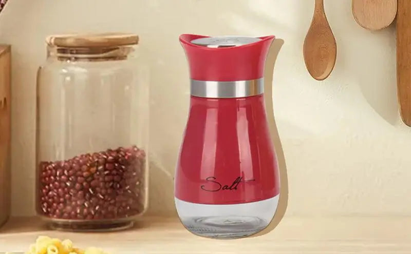 Salt And Pepper Shakers Set Stainless Steel Seasoning Bottle Glass Bottom Salt Pepper Shake