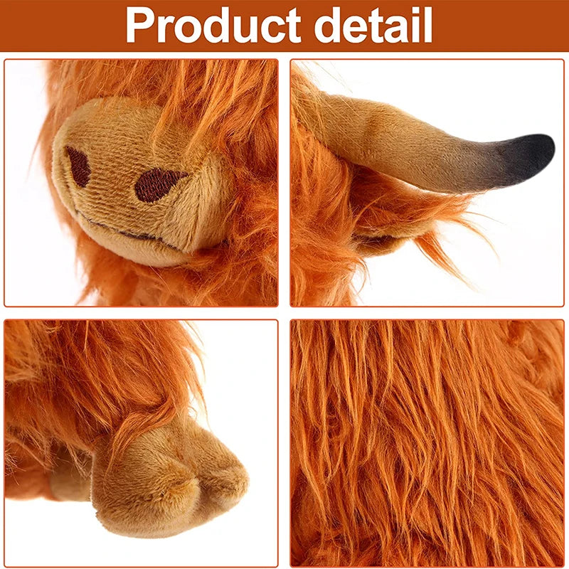 Simulation Highland Cow Plush Animal Doll Soft Stuffed Highland Cow Plush Toy