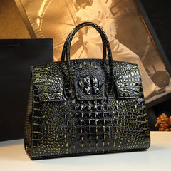 Crocodile Pattern Leather Women Handbags Luxury Fashion Brand Portable Tote Bag