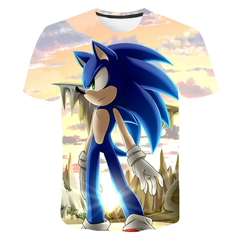 Boys Sonic T-Shirt Kids TShirts Baby Boys Casual Short Sleeves Print T-shirt For Boy Summer Children Tee Shirts Tops