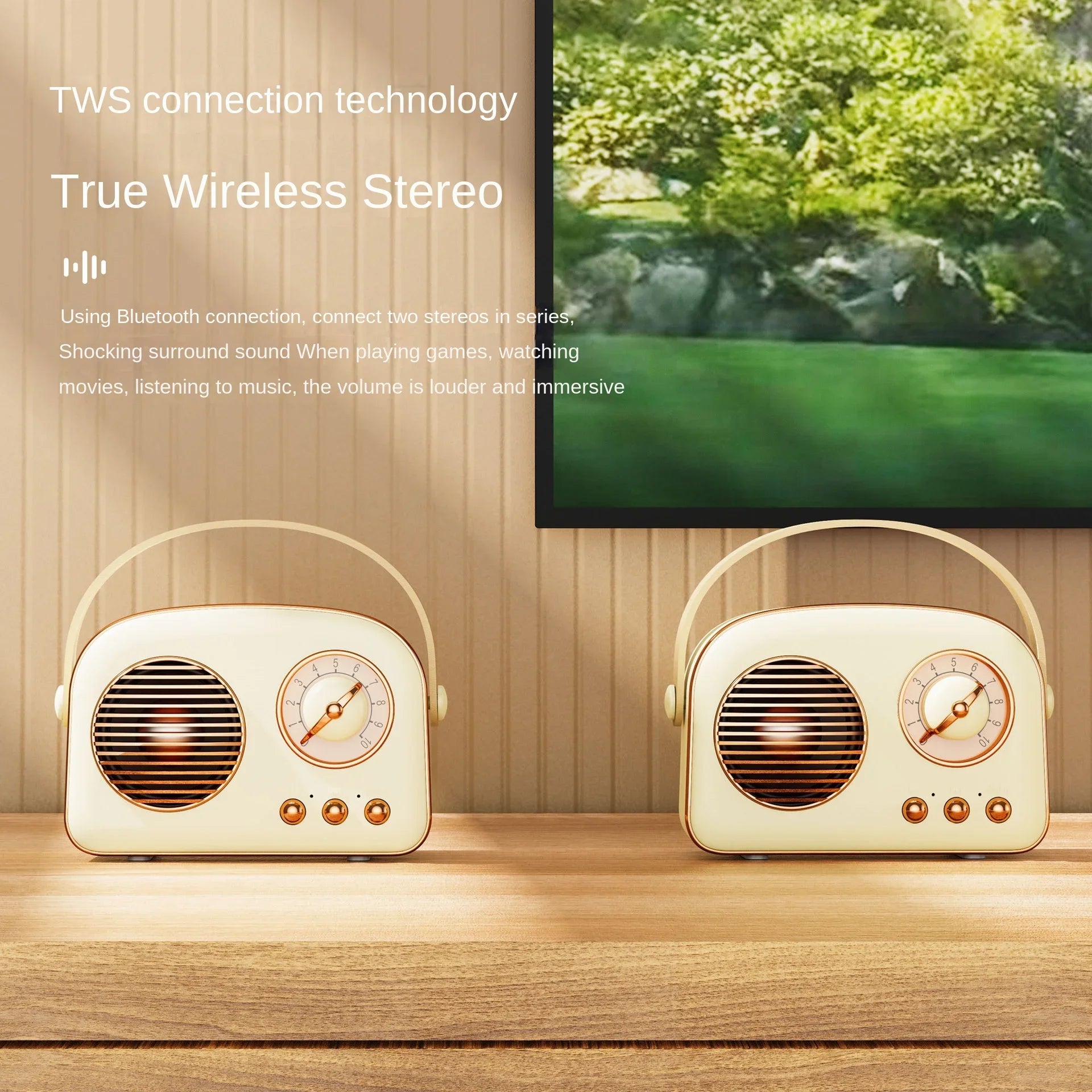 Retro Bluetooth small speaker 5W mini audio high volume high sound quality card enterprise with hand