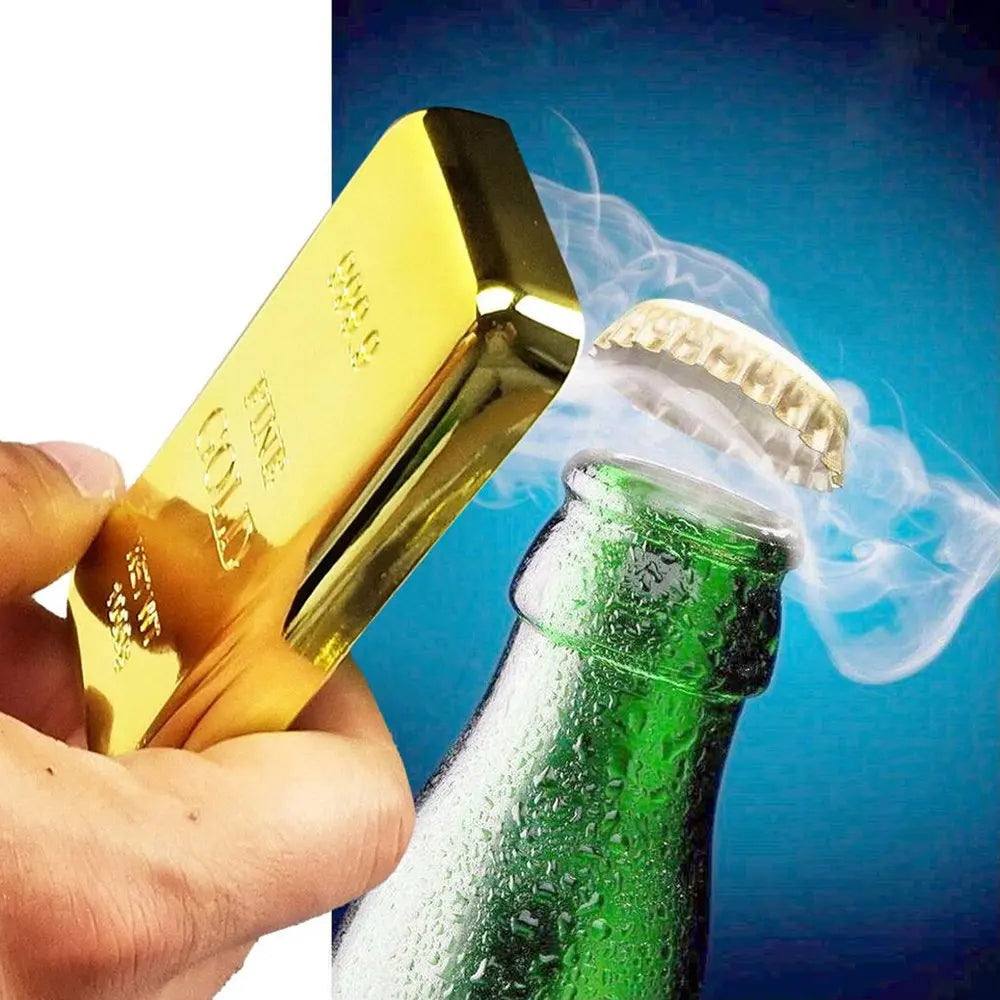Gold Bar Bottle Opener ABS Metal Magnet Bullion Beer Openers Handheld Gold Bar