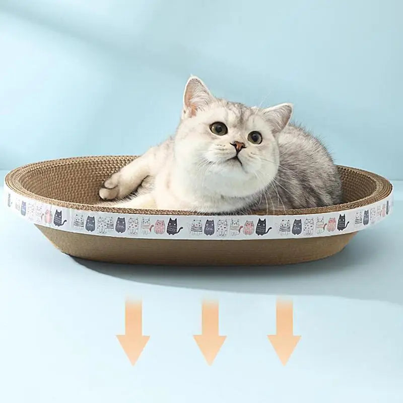 Scratching Board For Cats | Indoor Cat Furniture Scratch Post Oval-shaped Durable High-Density Cat Scratcher pet supplies