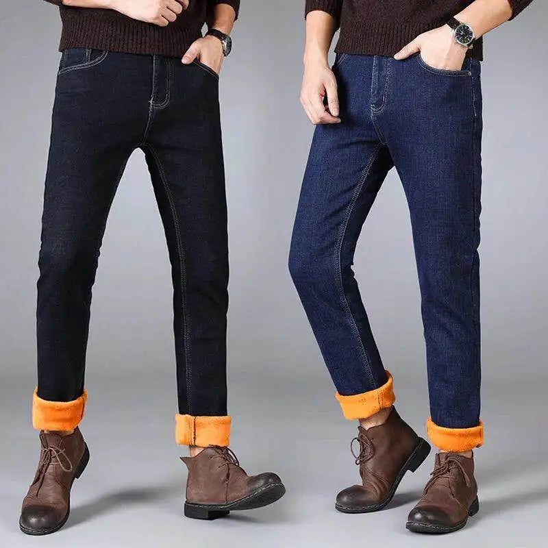 Winter Men's Warm Jeans