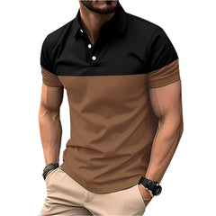 Men's summer short sleeved polo shirt business casual 3D striped T-shirt