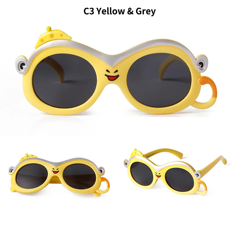 Cute Monkey Polarized Sunglasses Kids UV400 Shades Colorful TR90 Frame Child Gilrs Boys Sun Glasses For 3-10 Years Old