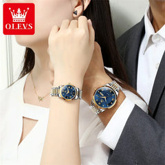 OLEVS Couple Watches Luxury Automatic Mechanical Watch Stainless Steel Waterproof Watches For Women Men