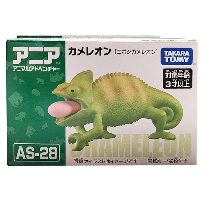 Original Takara Tomy Tomica Simulation Wild Animal Tiger Crocodile Elephant Lion Panda Orangutan Model For Children Toy Gift