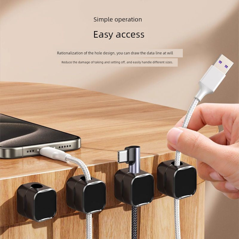 Magnetic Wall Storage Desk Bedside Cord Manager