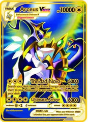 English 10000 Point Metal Card Gx Vmax Pokemon Metal Cards Pikachu Charizard Gold Limited Edition Kids Gift Game Collection Card