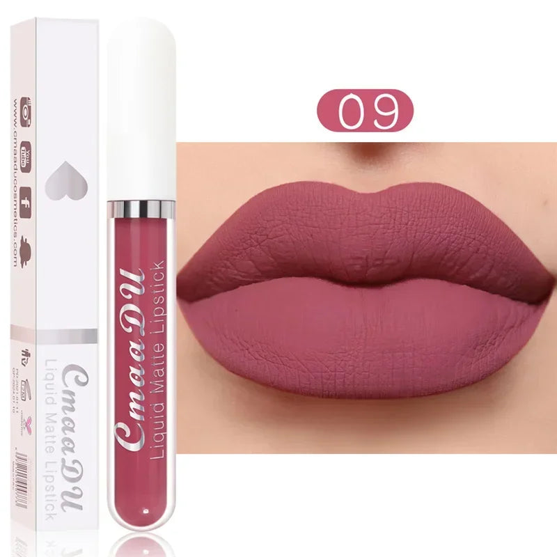 Waterproof Matte Nude Lip Gloss Brown Nude Pigment Dark Red Long Lasting Velvet Liquid Lipstick