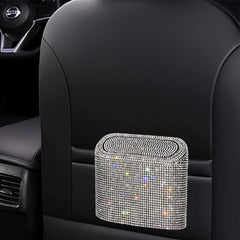 Glitter Trash Can Auto Supplies Storage Box Garbage Grabber Bling Rhinestone Interior Accessories