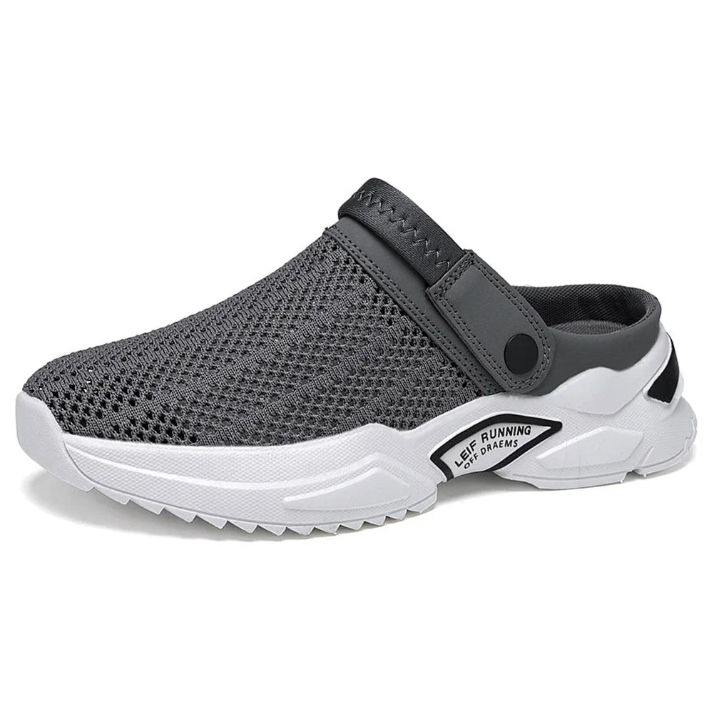 Mens Beach Sandals Arch Support Walking Shoes Breathable Mesh Garden Shoes for Beach Indoor Outdoor