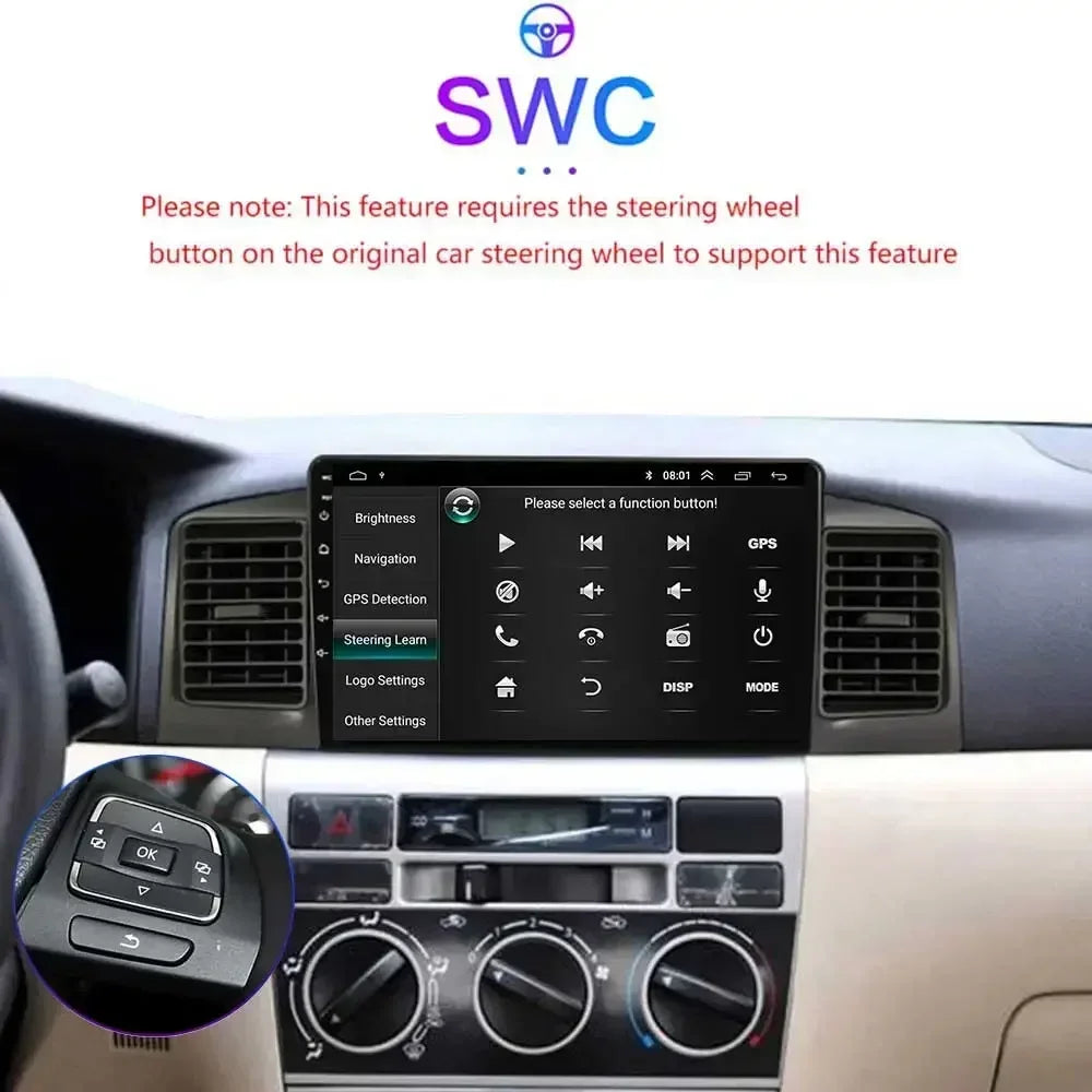 Android 13 Car Radio Multimedia Player Navigation GPS for Toyota Corolla E130 E120 2000-2006 Carplay 2din Stereo Dvd 2 Din