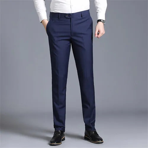 Autumn New Solid Business Casual Suit Pants Men Clothing Simple All Match Formal Wear Office Trousers Straight Men Pants 29-38