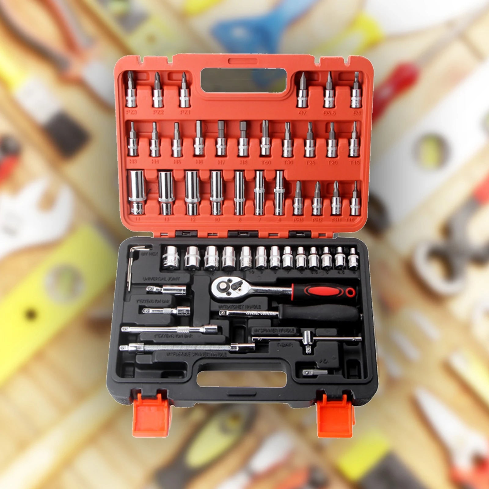 Ratchet Wrench Socket Tools Set 1/4-inch Drive Screwdriver Repairing Kit Combination Socket Wrench Drive Socket