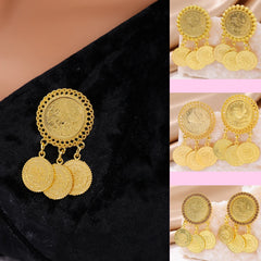 Turkish Coin Pattern Corsage French Retro  A Pair Of Gorgeous Tassels Design Clothing Accessories