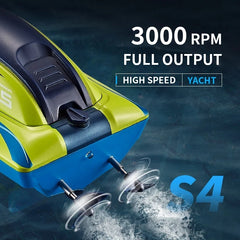 2.4G RC Boat S4 15km/h Dual Motor Waterproof High-speed Boat Summer Outdoore Water Remote Control Ship