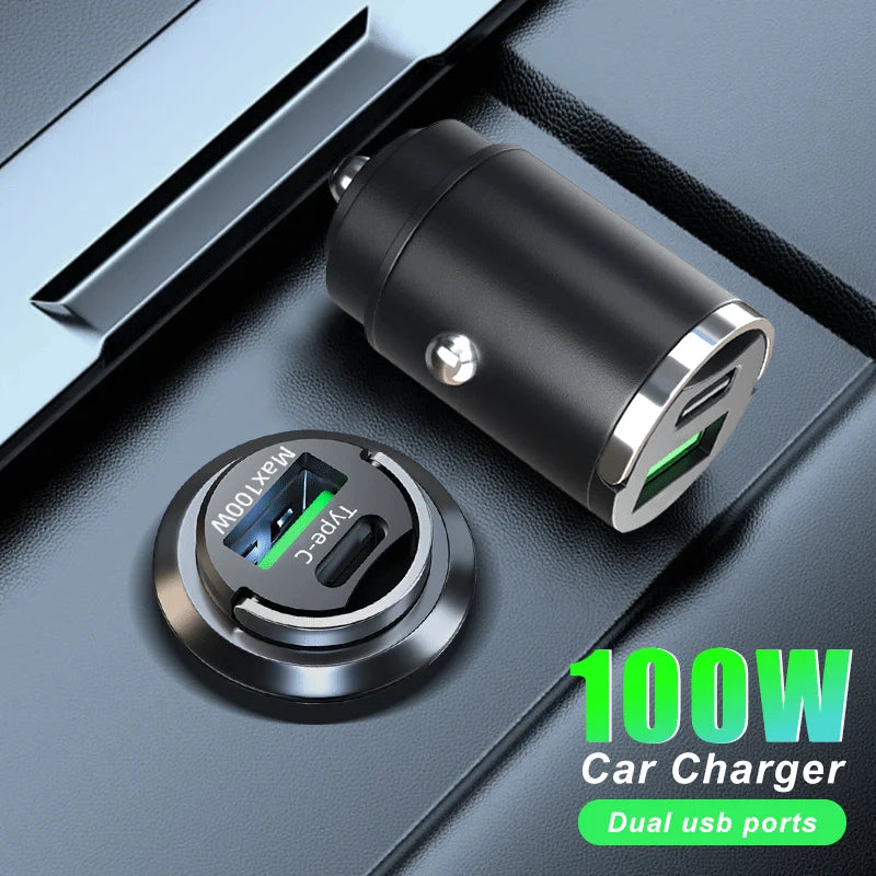 Car Charger Lighter Fast Charging for iPhone QC3.0 Mini PD USB Type C Car Phone Charger for Xiaomi Samsung Huawei