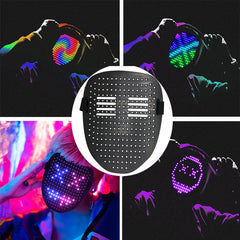 Led Rgb Multifunctional Bluetooth App Controls Mask DIY Image Mask Halloween Mask