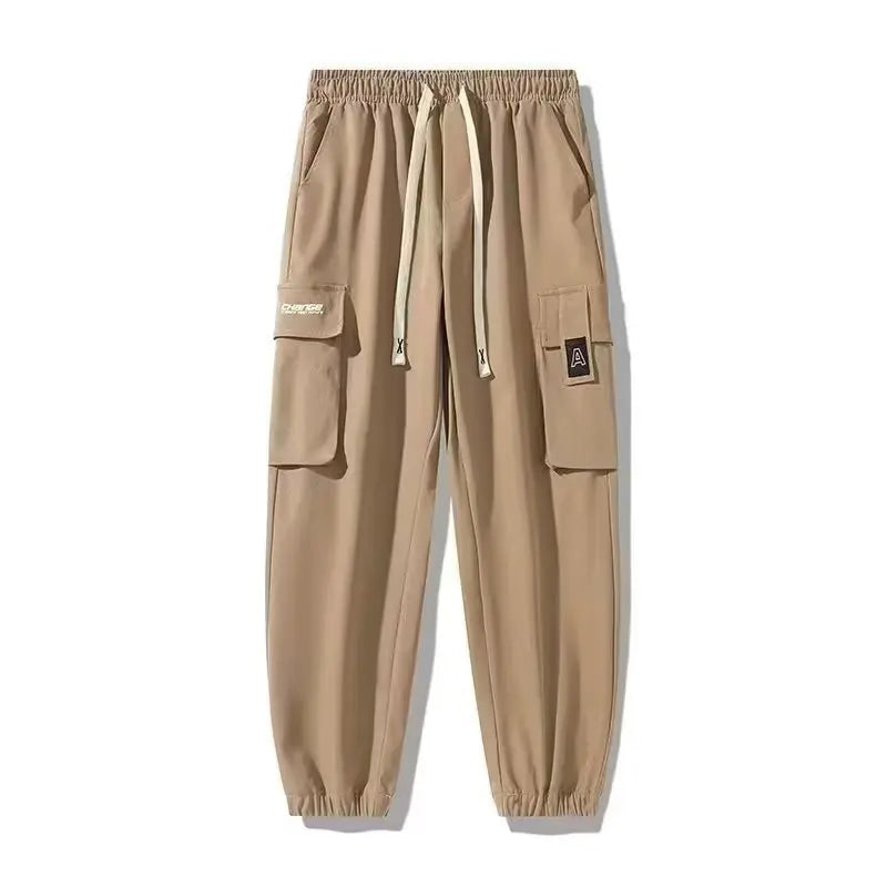 Multi-pocket designer overalls men's drawstring trousers are outdoor slacks