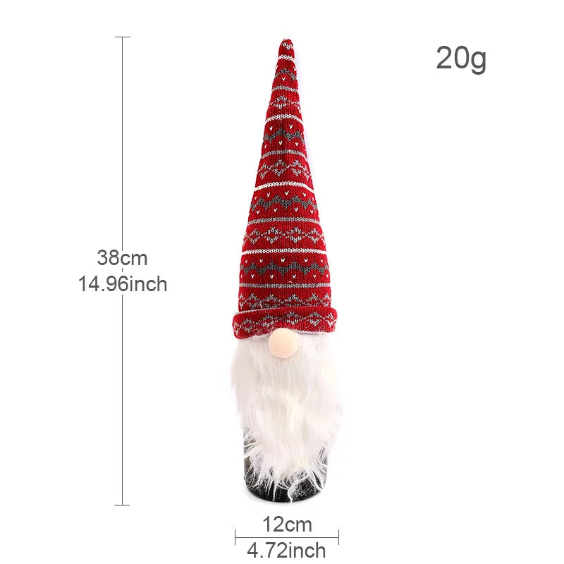 Christmas European And American Style Knitted Faceless Old Man Long Beard Wine Bottle Set