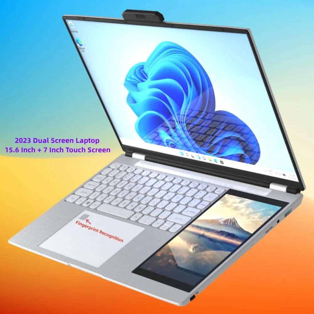 12th Generation 16G DDR4 - 1TB SSD 15.6" IPS 2K Screen+7" Touch LCD  PC Portable Notebook