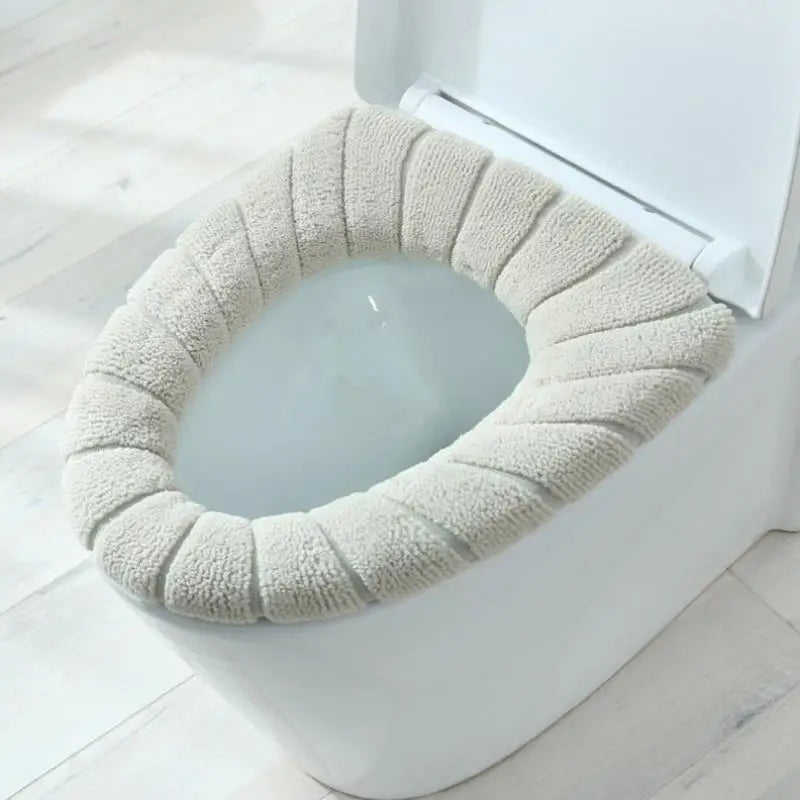 Bathroom Toilet Seat Cover Soft Warmer Washable Mat Cover Pad Cushion Seat Case Toilet Lid Cover