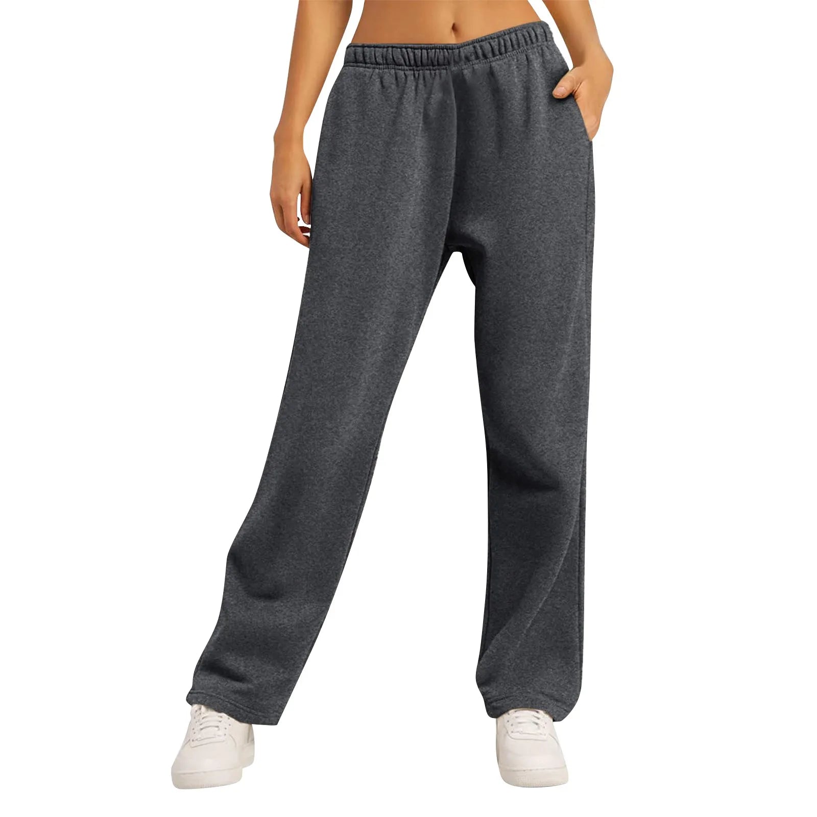 Women's Winter Sweatpants Solid Color Casual Pants