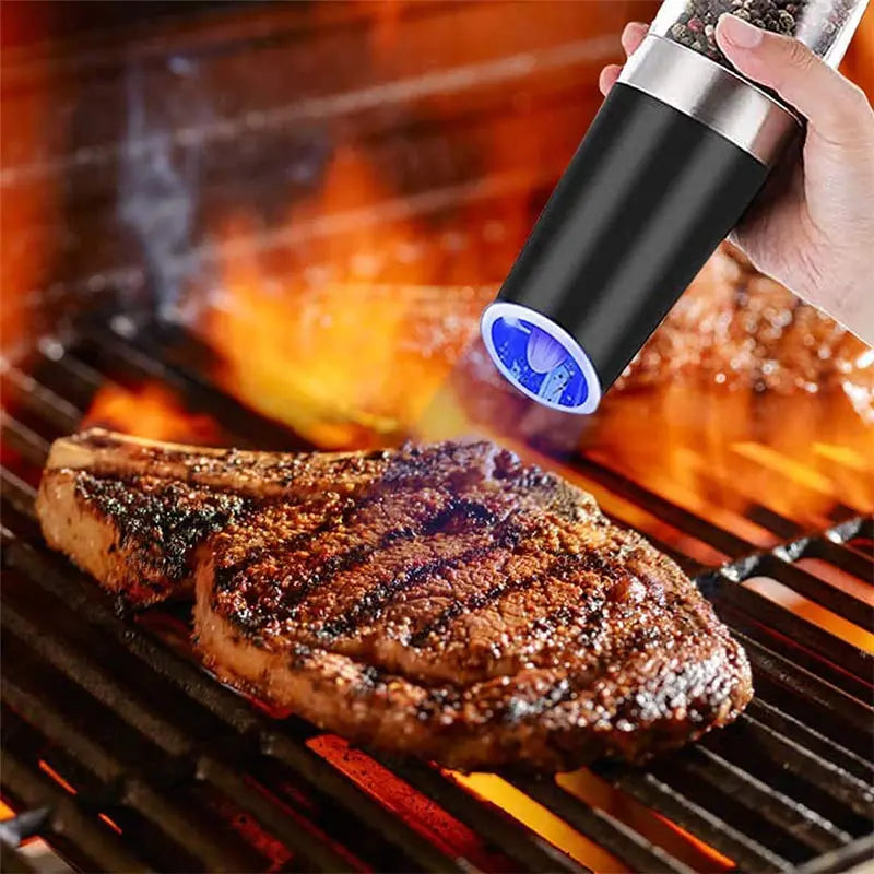 Electric Pepper Grinder Stainless Steel Automatic Gravity Shaker Salt Pepper Grinder Spice Mills Grinding Tools Kitchen Gadgets